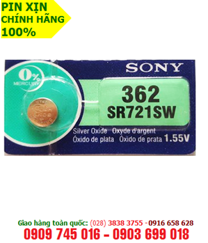 Sony SR721SW-362; Pin đồng hồ đeo tay Sony SR721SW-362 silver oxide 1.55V chính hãng
